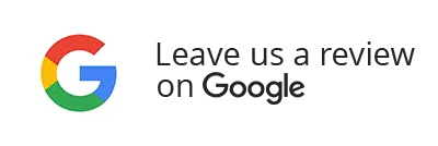 The google logo says `` leave us a review on google ''.